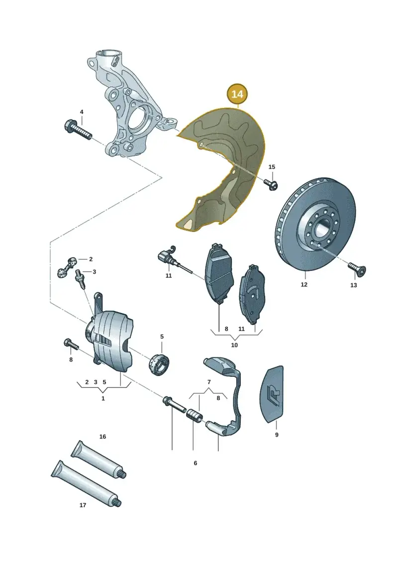 5WA615312A — Volkswagen Arteon (2017-2023) diagram 5h0615030, position 14
