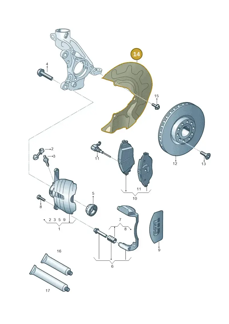 5WA615312A — Volkswagen Golf 2.0 BlueMotion (2019-2024) diagram 746615400, position 14