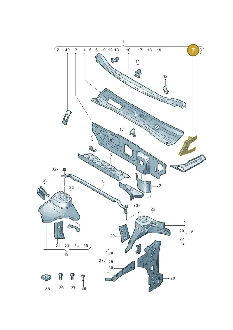 5WA803344 — Volkswagen Bora (2018-) diagram 437805010, position 7
