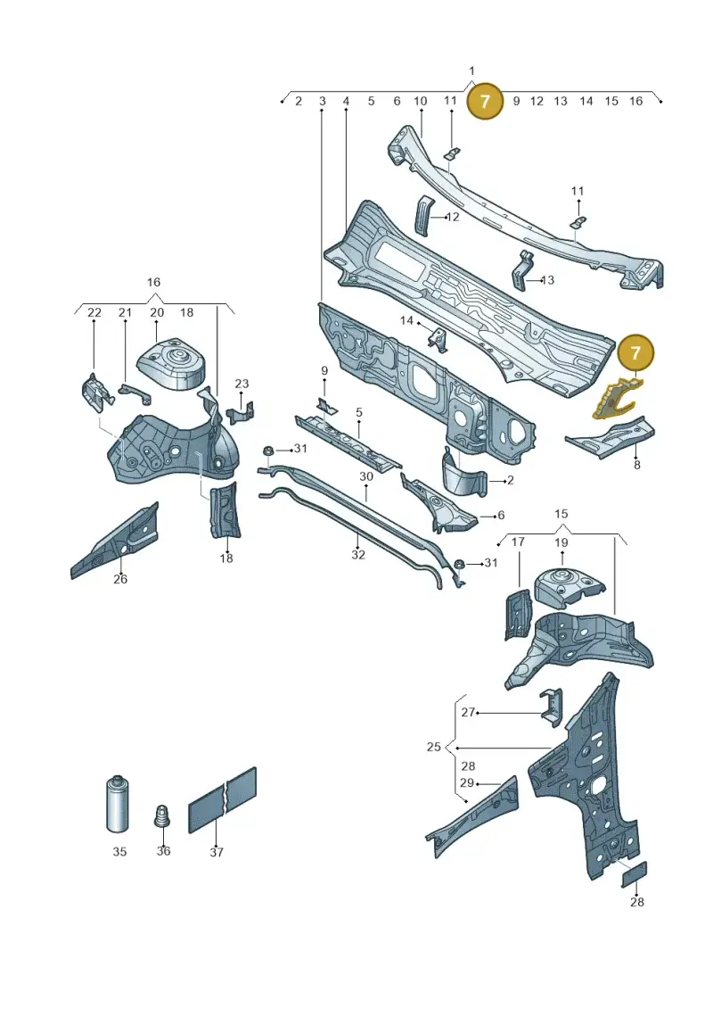 5WA803344 — Volkswagen T-Roc (2018-) diagram 813805500, position 7