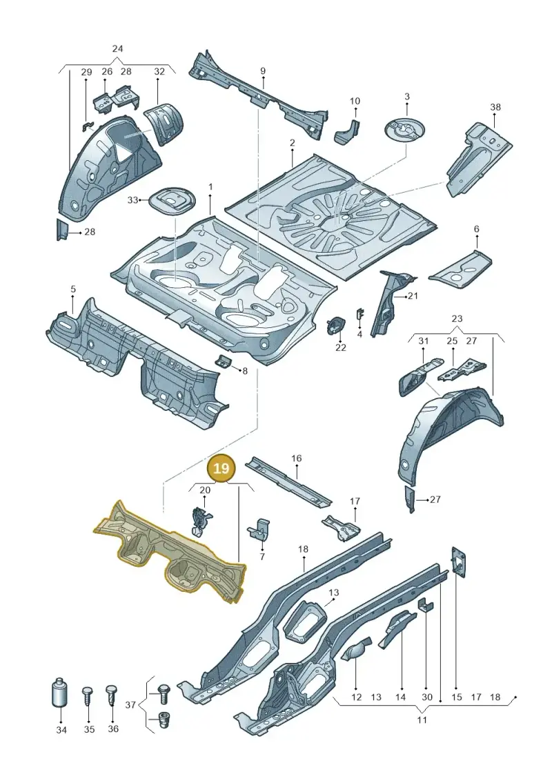 5WA803531A — Volkswagen Golf 2.0 (2016-2020) diagram 827803180, position 19