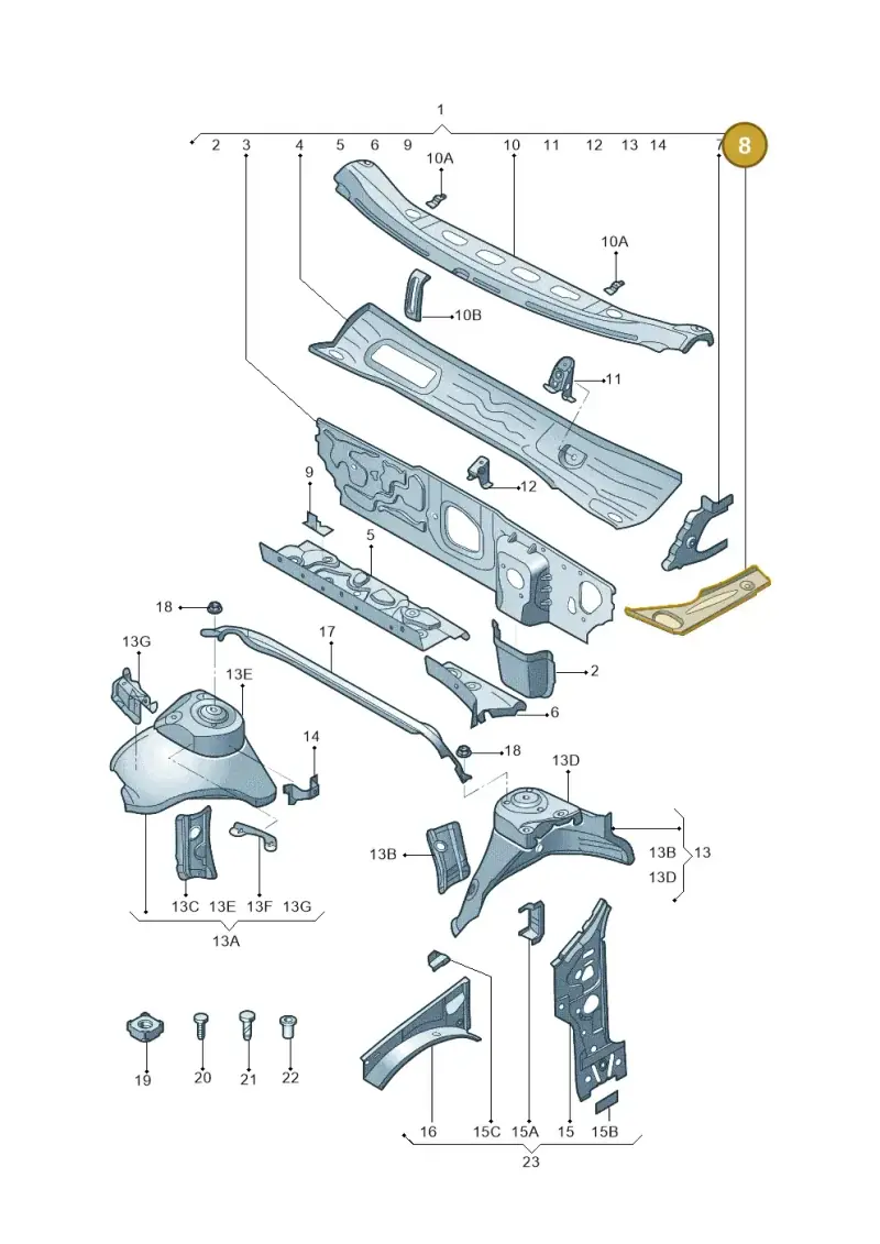 5WA804912A — Volkswagen New Lavida (2018-2023) diagram 427805500, position 8