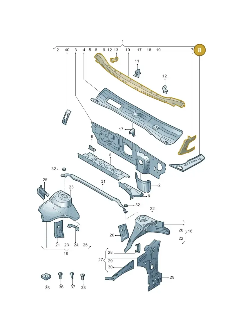 5WA804912A — Volkswagen Bora (2018-) diagram 437805010, position 8