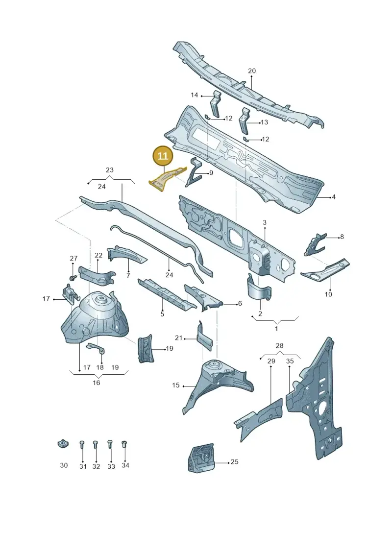 5WA804912A — Volkswagen Taos 1.4 (2020-2024) diagram 588805500, position 11