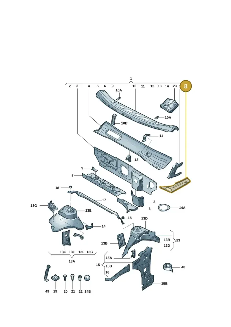 5WA804912A — Volkswagen Lamando (2021-) diagram 5dd805500, position 8