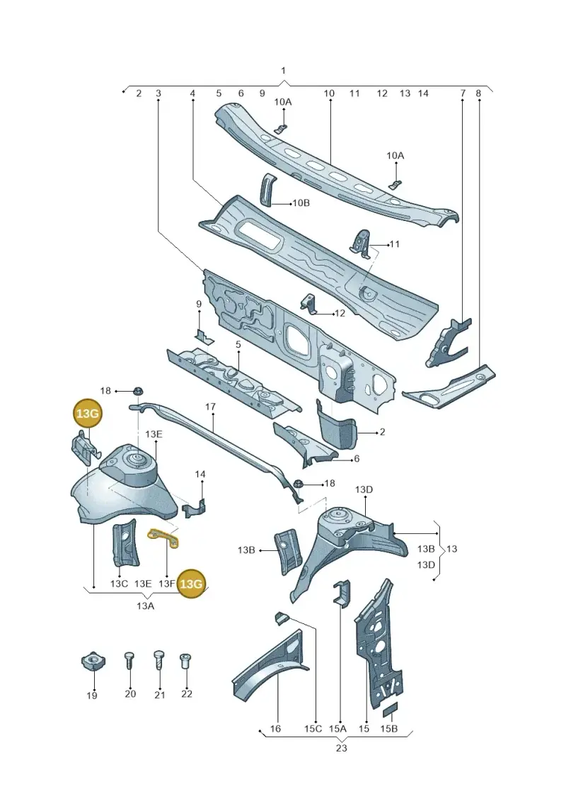 5WA810812A — Volkswagen New Lavida (2018-2023) diagram 427805500, position 13G
