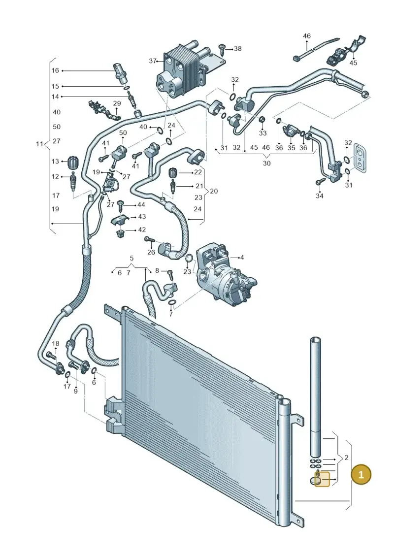 5WA816411E — Volkswagen Golf 2.0 BlueMotion (2019-2024) diagram 596260700, position 1