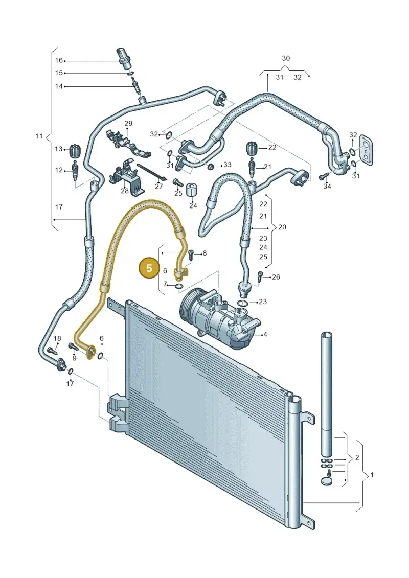5WA816721F — Volkswagen Golf 2.0 BlueMotion (2019-2024) diagram 827260400, position 5