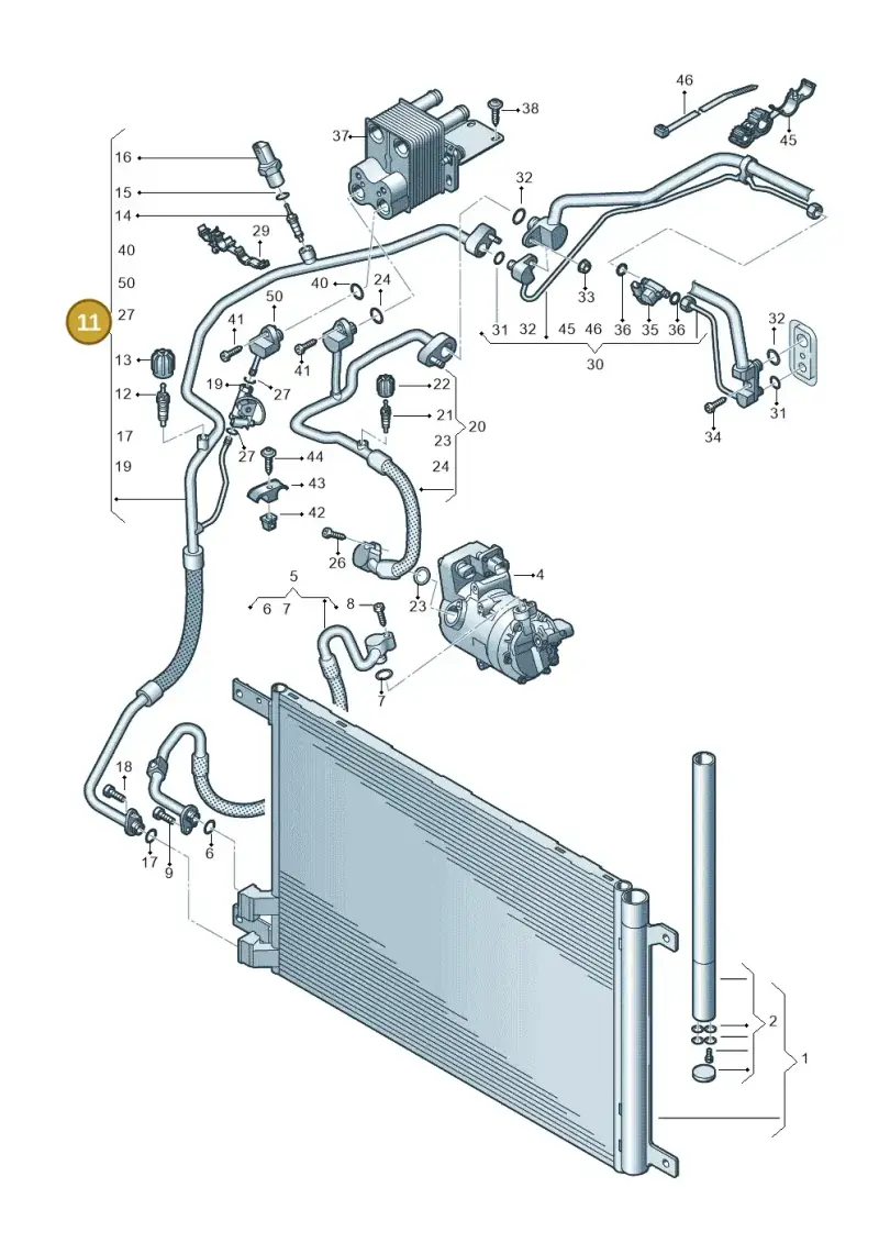 5WA816741 — Volkswagen Golf 2.0 BlueMotion (2019-2024) diagram 596260700, position 11