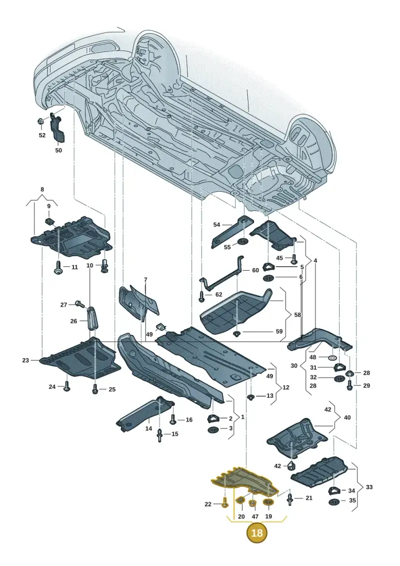 5WA825101 — Volkswagen Golf 2.0 BlueMotion (2019-2024) diagram 5h0825000, position 18