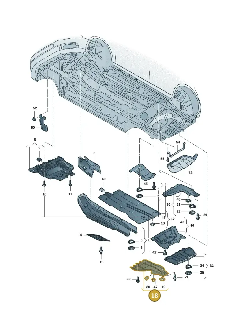 5WA825101 — Volkswagen Golf 1.5 (2020-) diagram 5hg825000, position 18