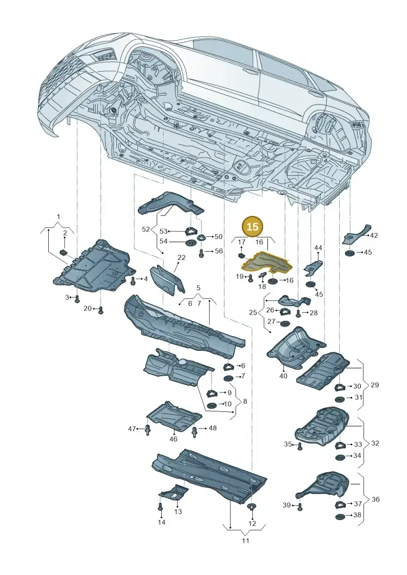 5WA825101 — Volkswagen T-Roc BlueMotion (2017-2024) diagram 813825000, position 15