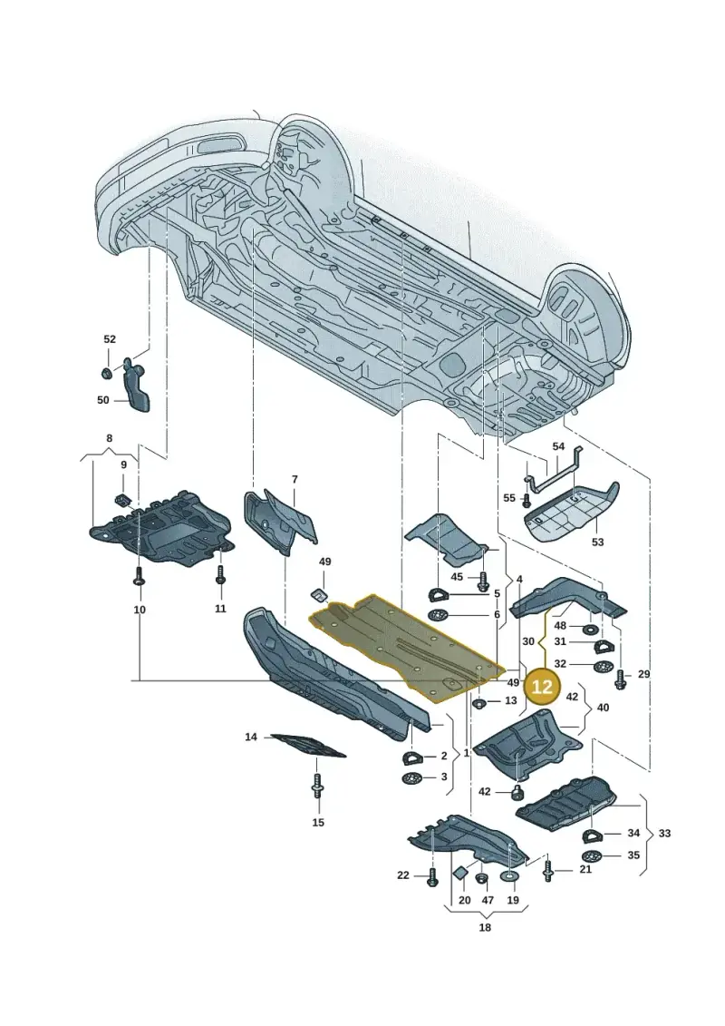 5WA825201D — Volkswagen Golf 1.5 (2020-) diagram 5hg825000, position 12