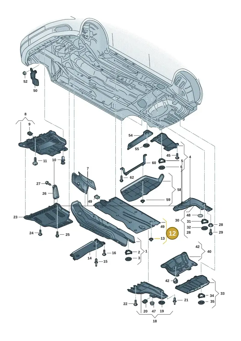 5WA825201D — Volkswagen Golf 2.0 BlueMotion (2019-2024) diagram 5h0825000, position 12