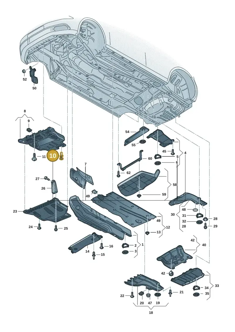 5WA825267 — Volkswagen Golf 2.0 BlueMotion (2019-2024) diagram 5h0825000, position 10
