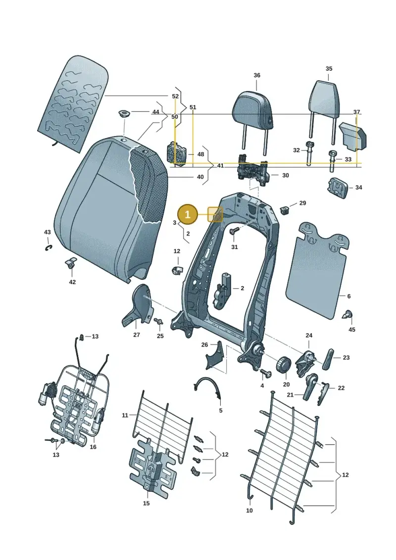 5WA881515D — Volkswagen Golf 2.0 BlueMotion (2019-2024) diagram 5h0881500, position 1