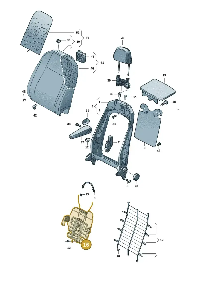 5WA881879B — Volkswagen Multivan (2021-) diagram 7t0881500, position 16