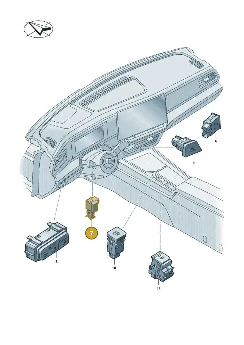 5WA907527A — Volkswagen Passat estate (2023-) diagram 3j0941500, position 7