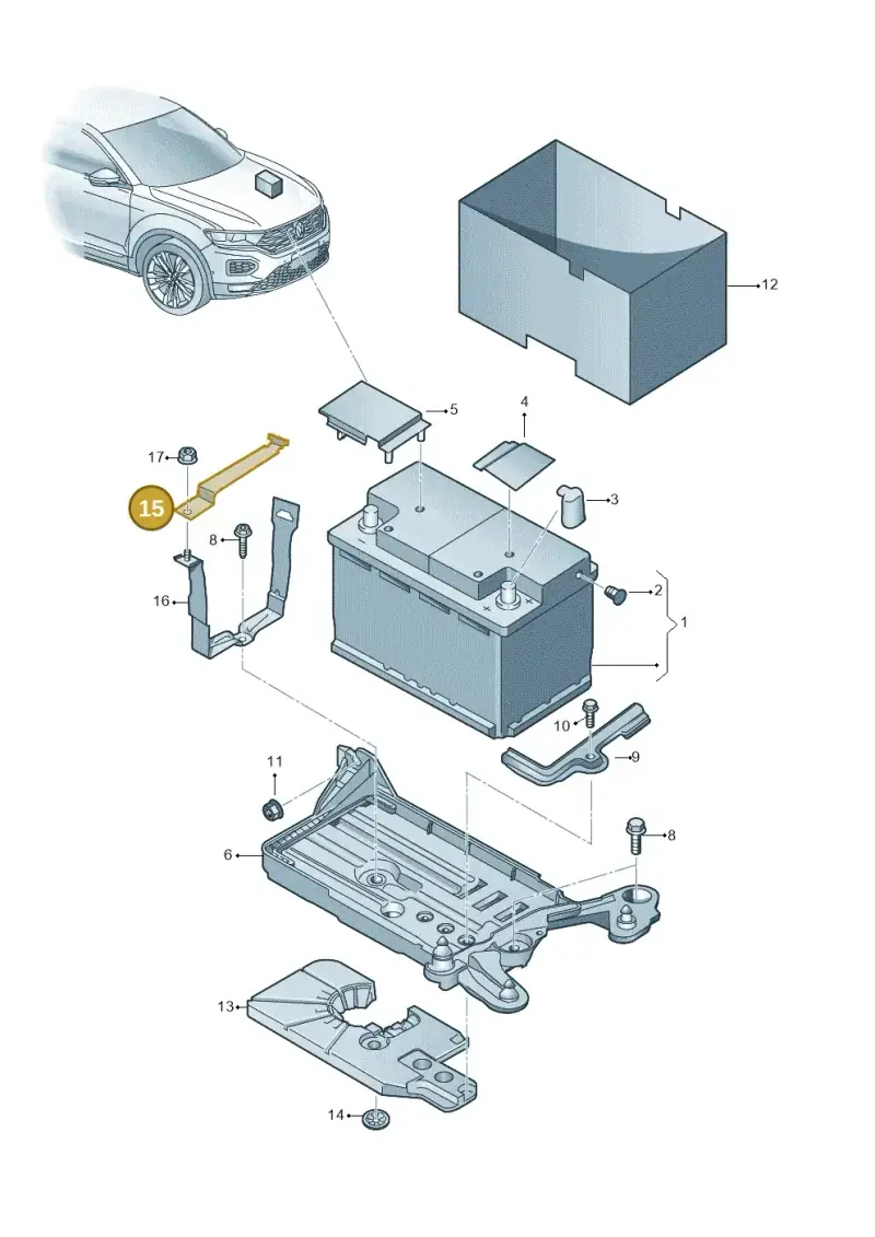5WA915313B — Volkswagen T-Roc convertible 1.5 (2019-2024) diagram 813915000, position 15