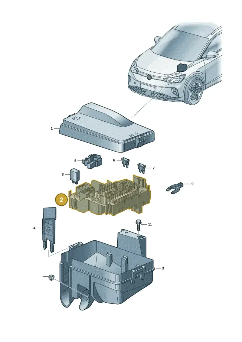 5WA937125A — Volkswagen ID.6 X (2021-) diagram 11a937010, position 2