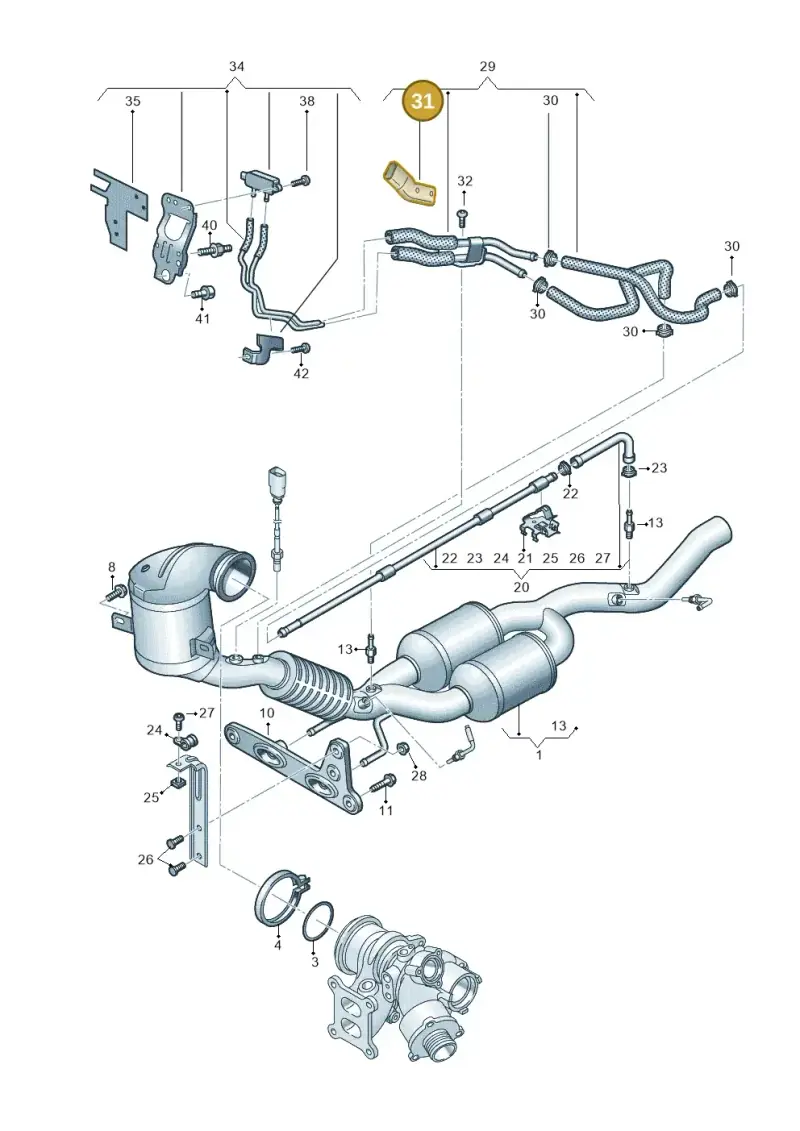 5WA971461A — Volkswagen Golf 2.0 BlueMotion (2019-2024) diagram 793253032, position 31