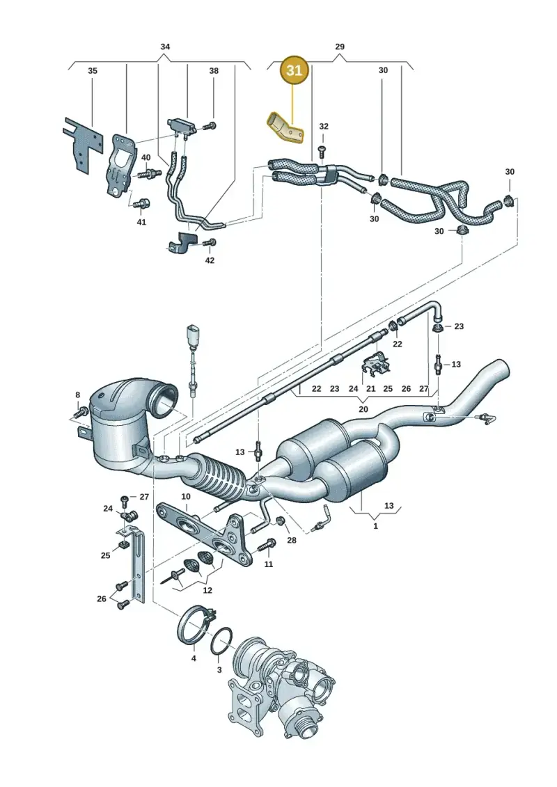 5WA971461A — Volkswagen Golf 2.0 BlueMotion (2019-2024) diagram 884253043, position 31
