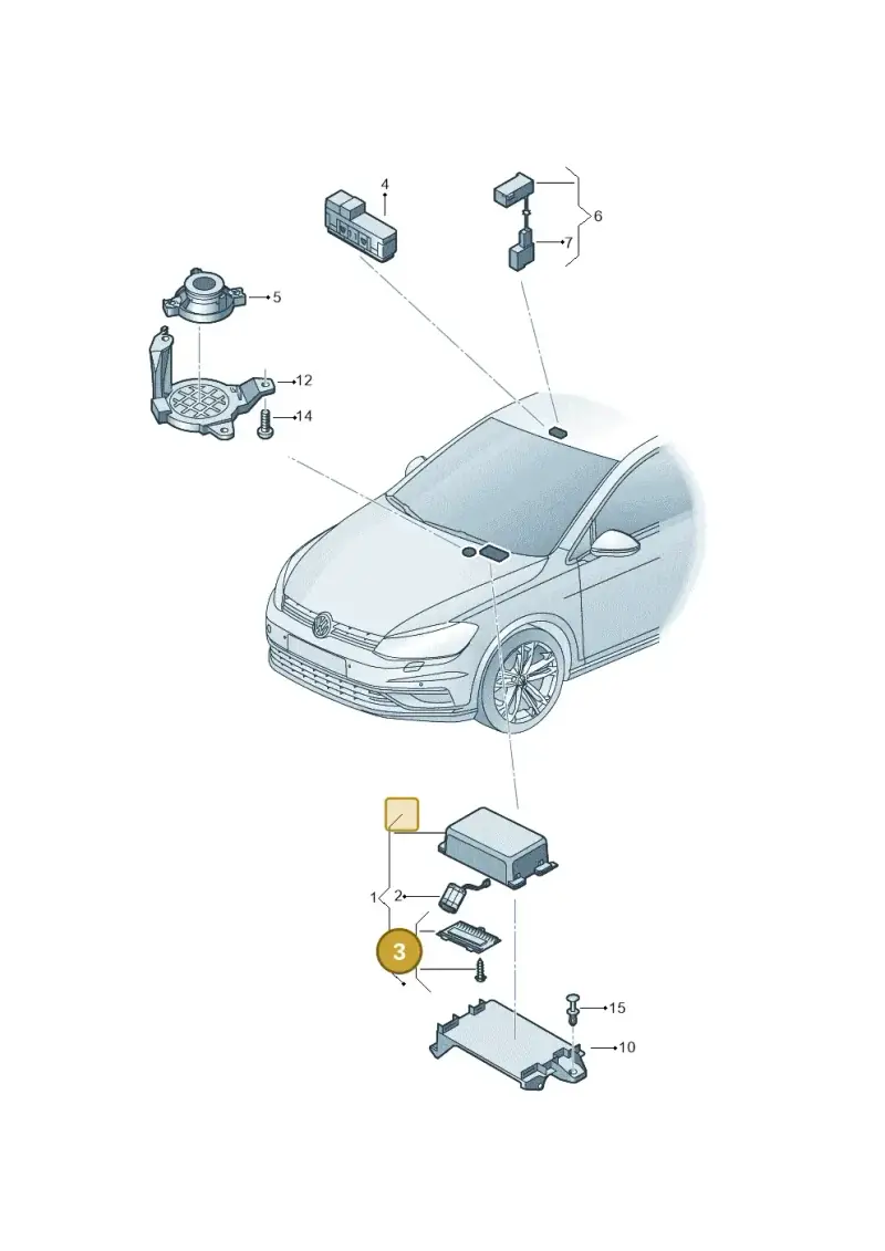 5WA998058A — Volkswagen Golf 2.0 (2016-2020) diagram 827035600, position 3