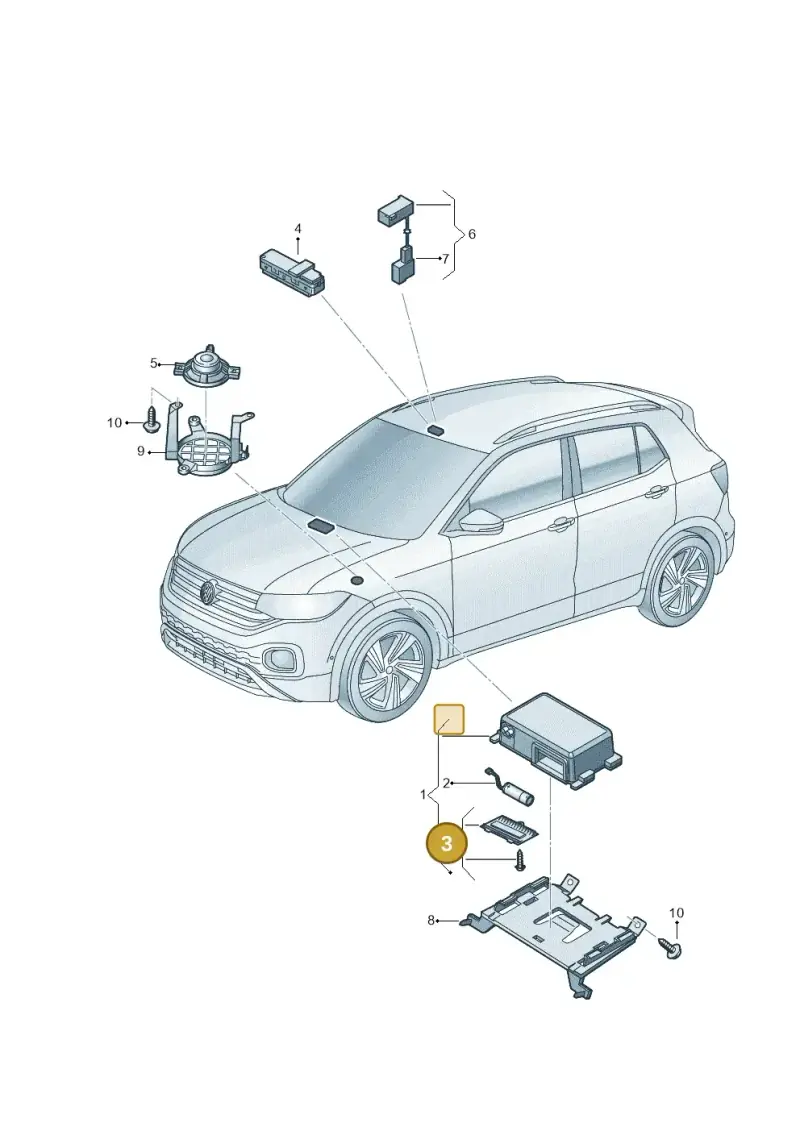 5WA998058B — Volkswagen T-Cross 1,0 (2018-2024) diagram 587035060, position 3