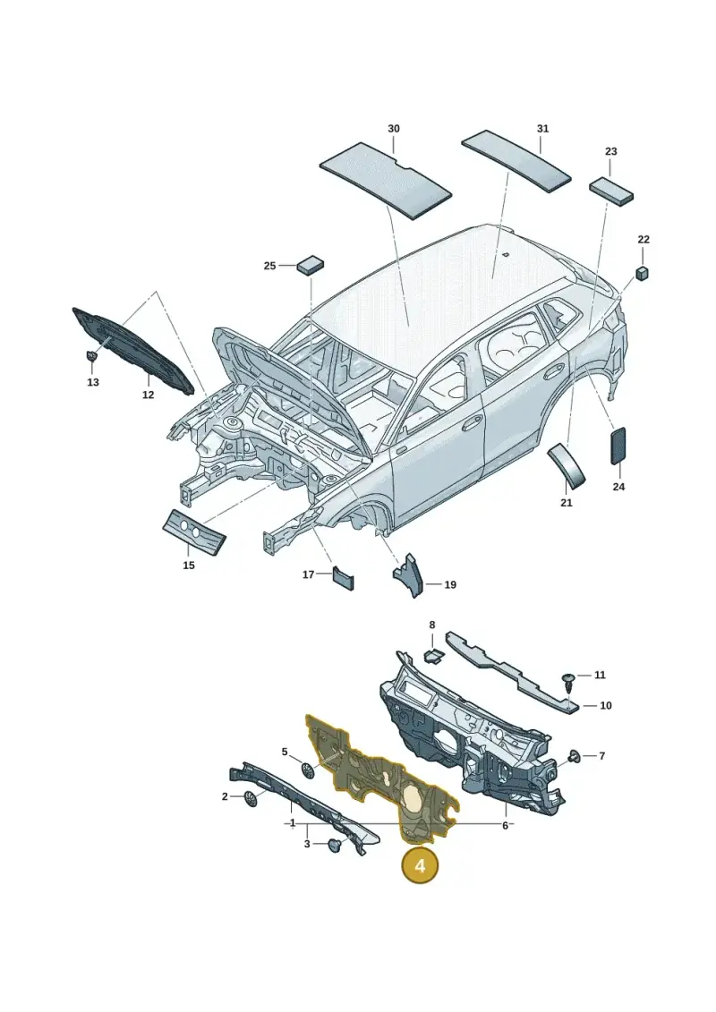 5WB863353A — Volkswagen Tiguan 2.0 (2023-) diagram 57x863200, position 4
