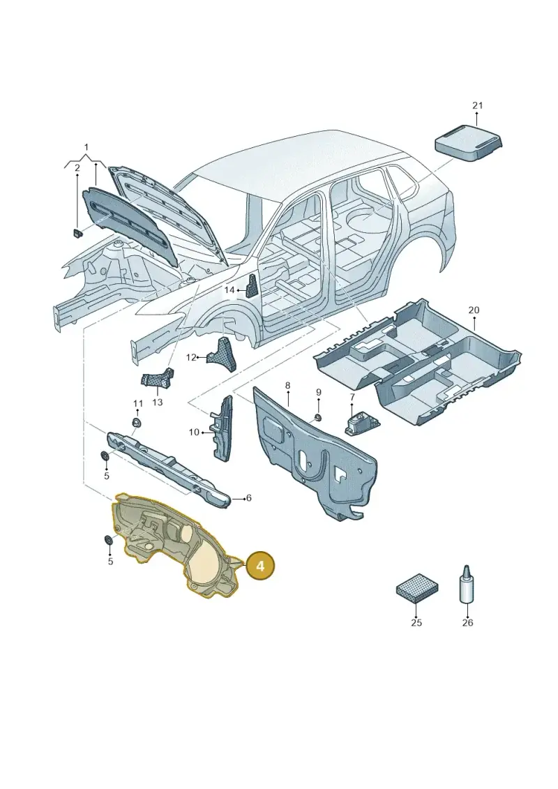 5WB863354 — Volkswagen Tiguan 2.0 4Motion (2016-2024) diagram 884863200, position 4