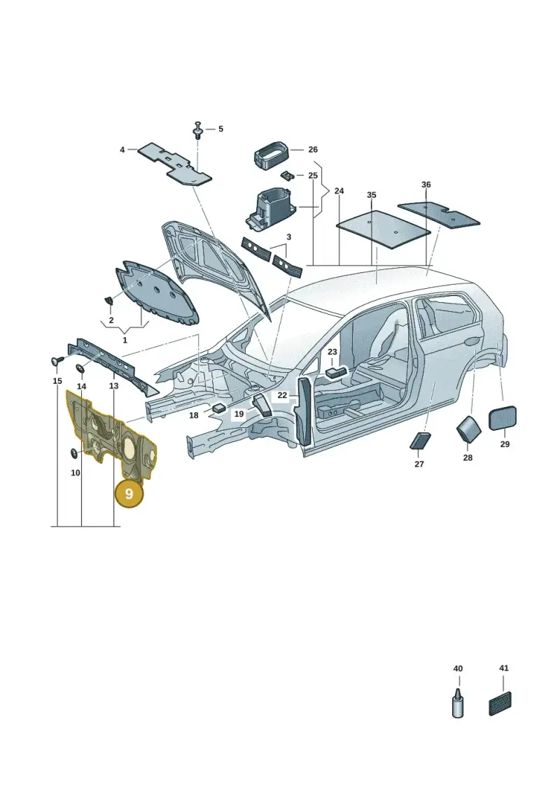 5WC863353A — Volkswagen Golf 2.0 BlueMotion (2019-2024) diagram 5h0863200, position 9