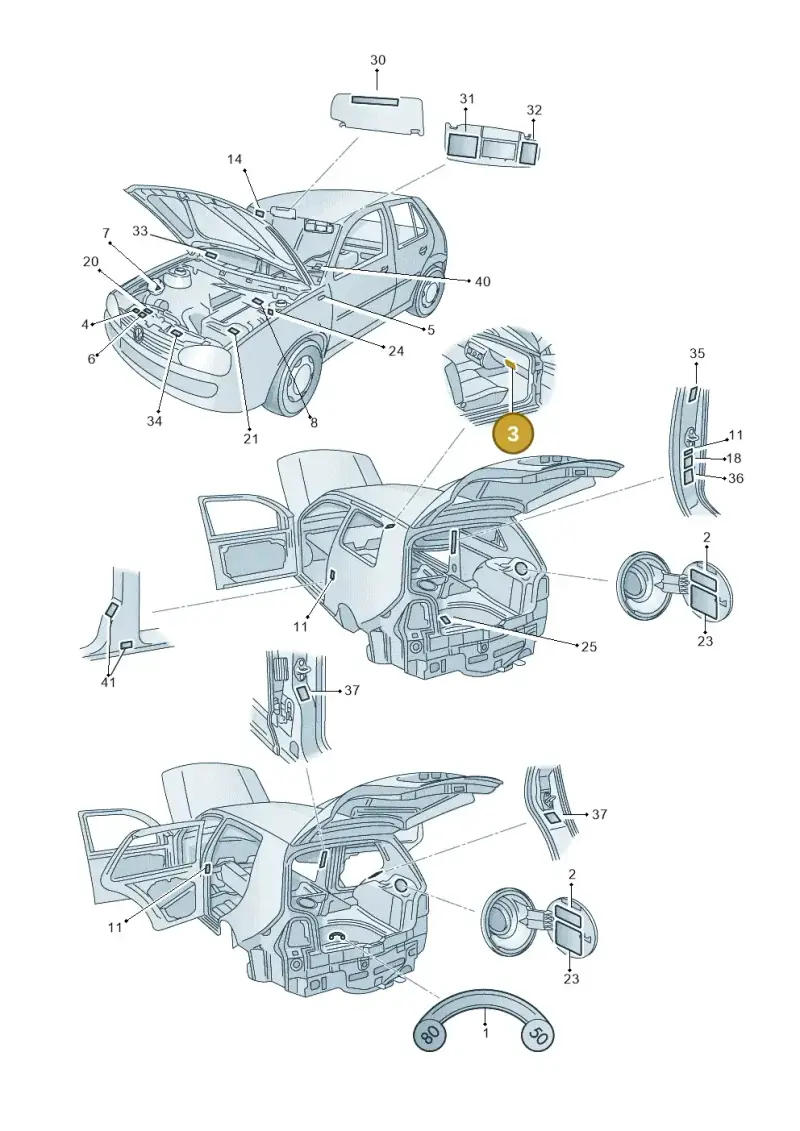 5X0010274M — Volkswagen FOX                  M.05> (2005-) diagram 203010000, position 3