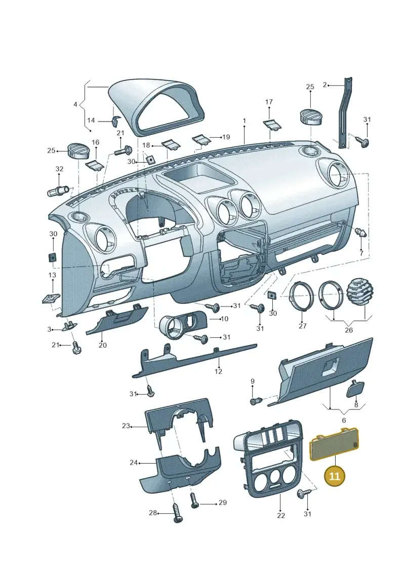 5X0857231A1NN — Volkswagen Parati (2010-) diagram 369857000, position 11