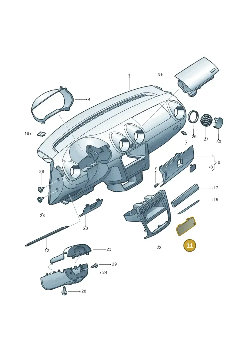 5X0857231A1NN — Volkswagen Voyage (2011-) diagram 388857000, position 11
