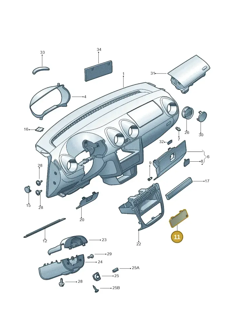 5X0857231A1NN — Volkswagen Saveiro (2011-2013) diagram 553857000, position 11
