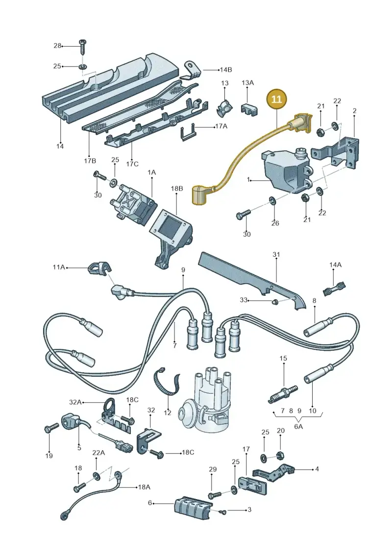 5X0905441A — Volkswagen GOL 2P/4P (2002-2006) diagram 303905100, position 11
