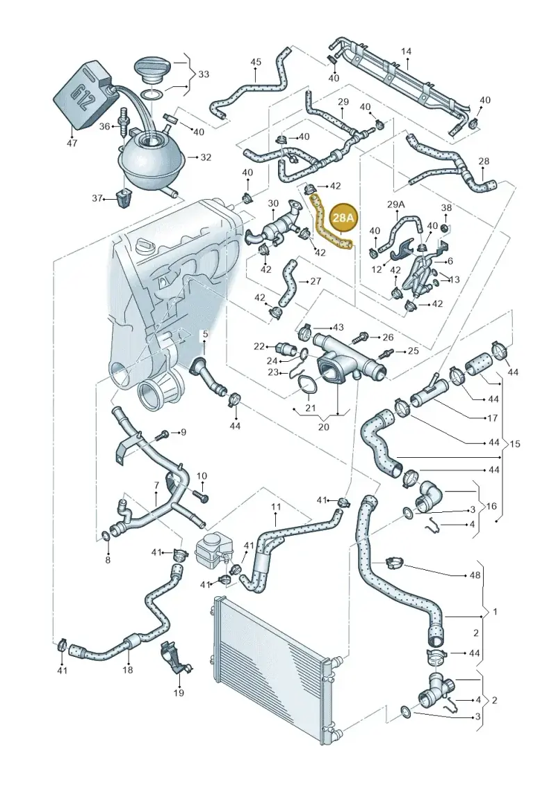 5Z0121157 — Volkswagen FOX                  M.05> (2005-) diagram 253121450, position 28A