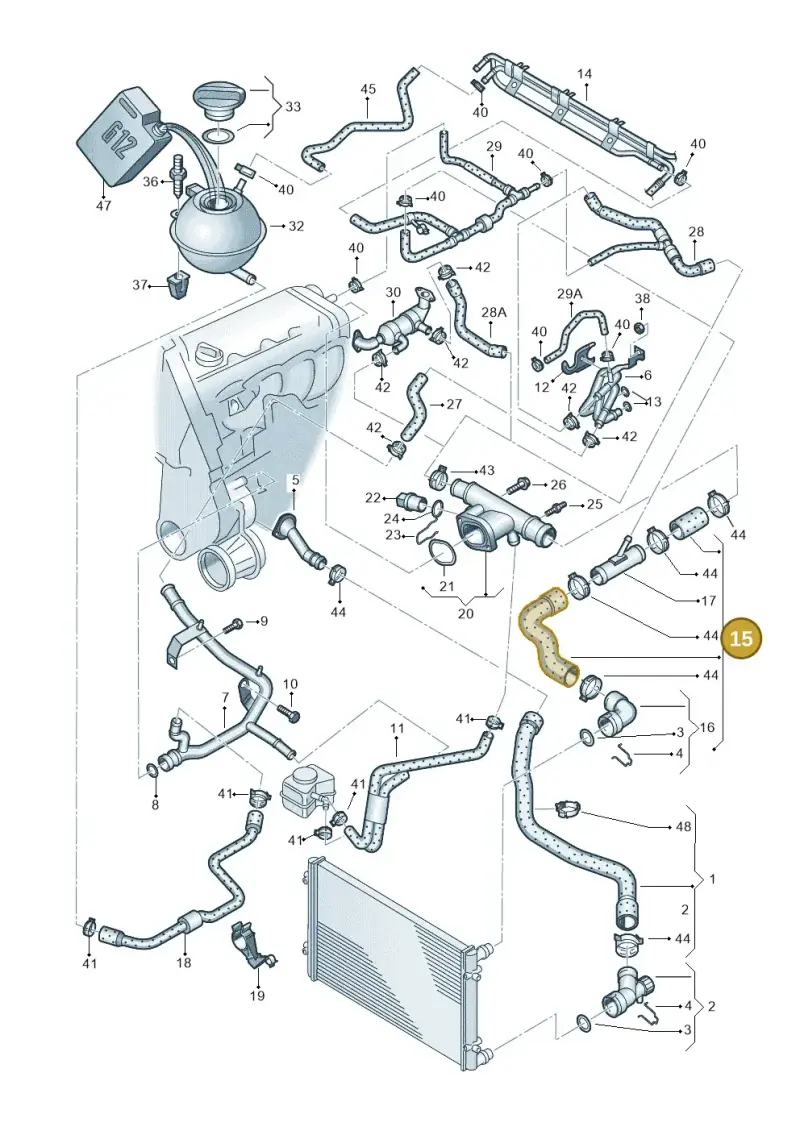 5Z0122101J — Volkswagen FOX                  M.05> (2005-) diagram 253121450, position 15