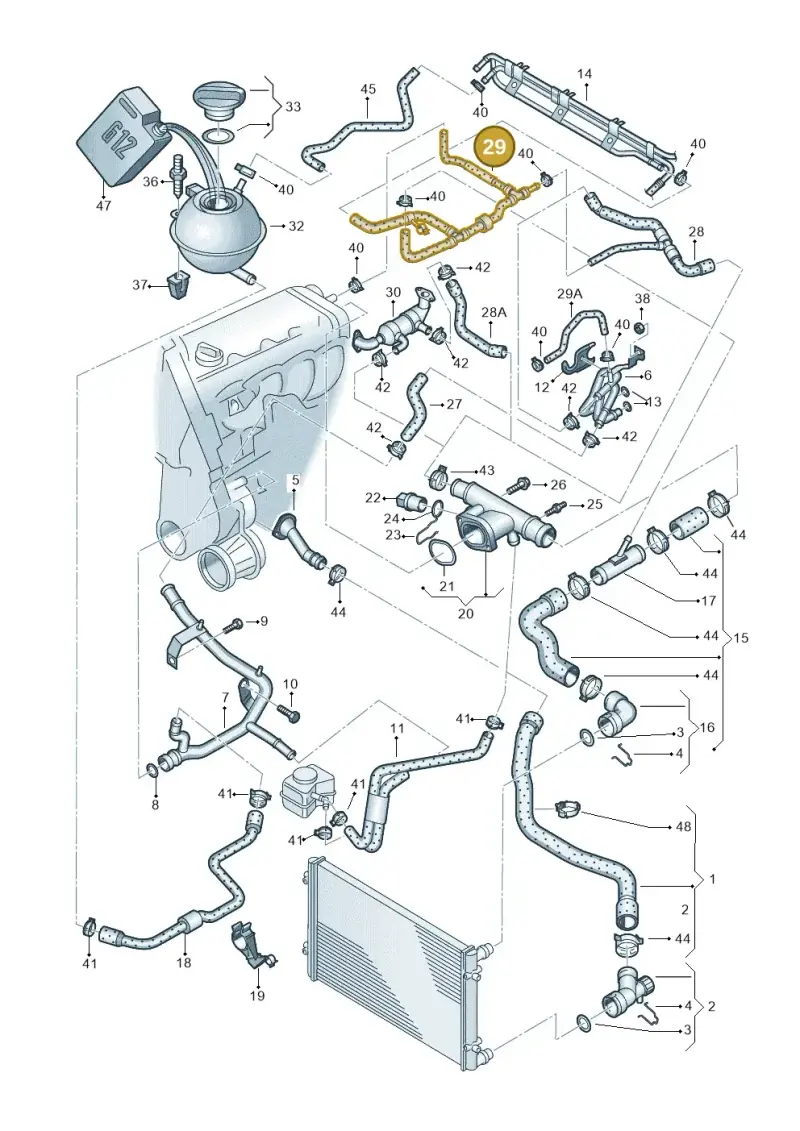 5Z0122447J — Volkswagen FOX                  M.05> (2005-) diagram 253121450, position 29