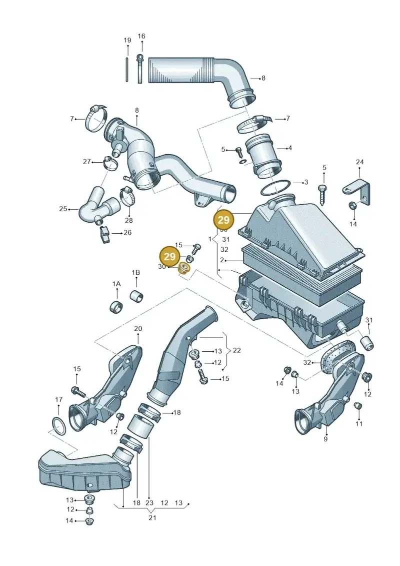5Z0129266 — Volkswagen Polo (2011-2014) diagram 194129150, position 29