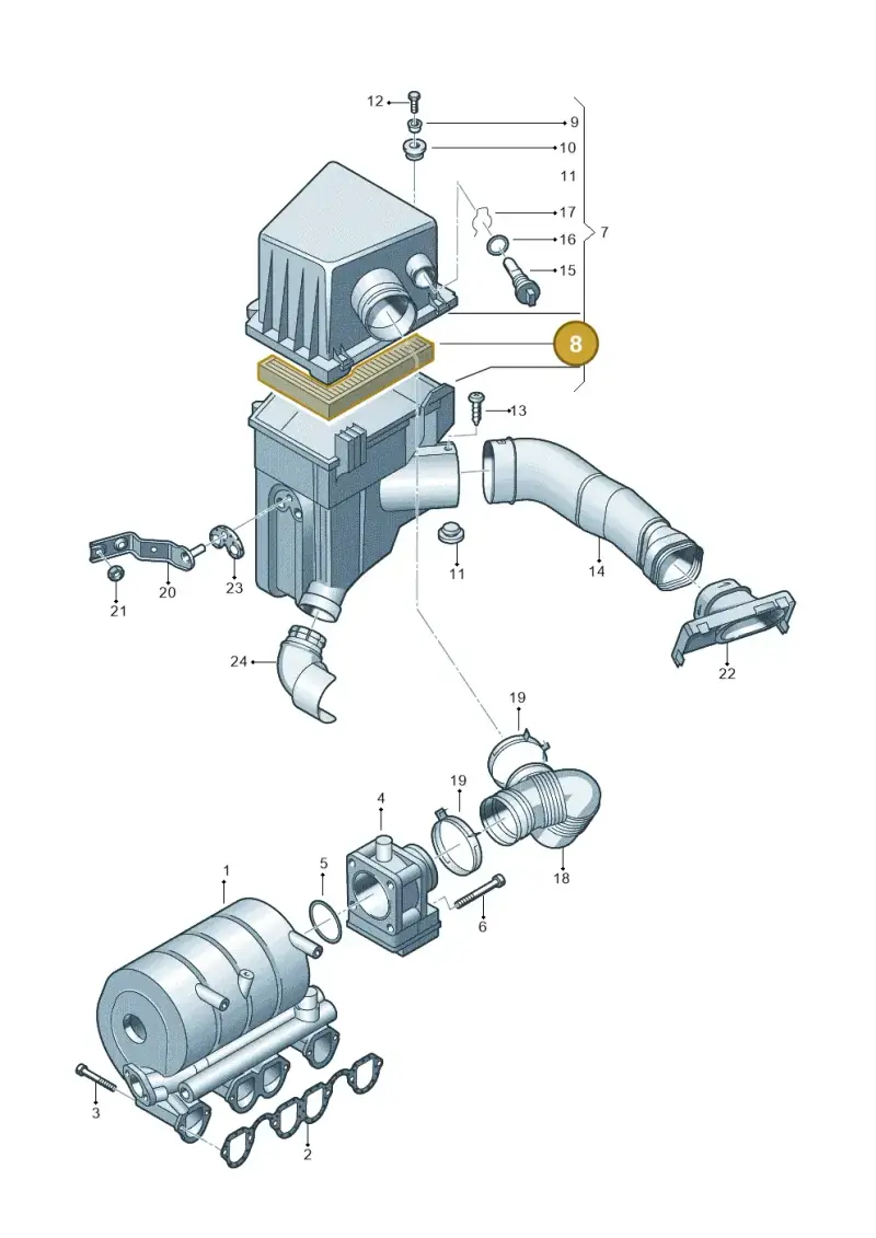 5Z0129620A — Volkswagen FOX                    04> (2003-) diagram 253129250, position 8
