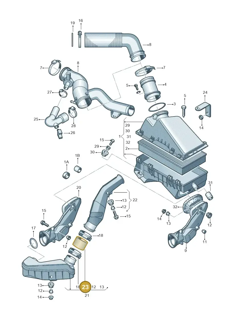 5Z0129689 — Volkswagen Polo (2011-2014) diagram 194129150, position 23