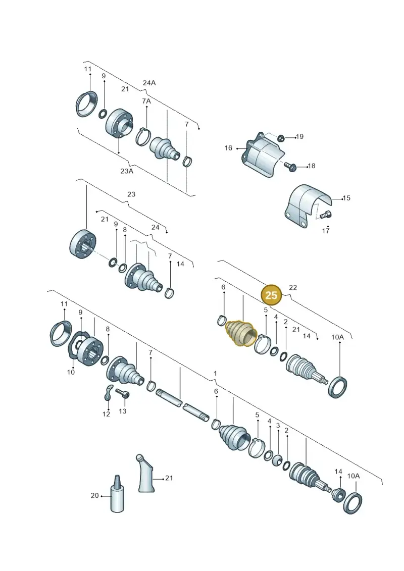 5Z0498203 — Volkswagen FOX                  M.05> (2005-) diagram 225407200, position 25