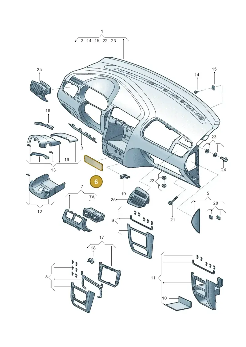 5Z0857231A1FR — Volkswagen Crossfox (2014-2021) diagram 558857000, position 6