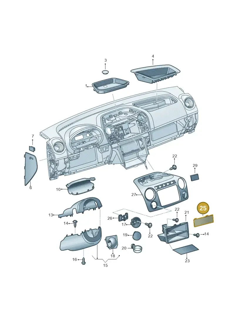 5Z0857231A1FR — Volkswagen Amarok twin cab (2012-2016) diagram 683857100, position 25