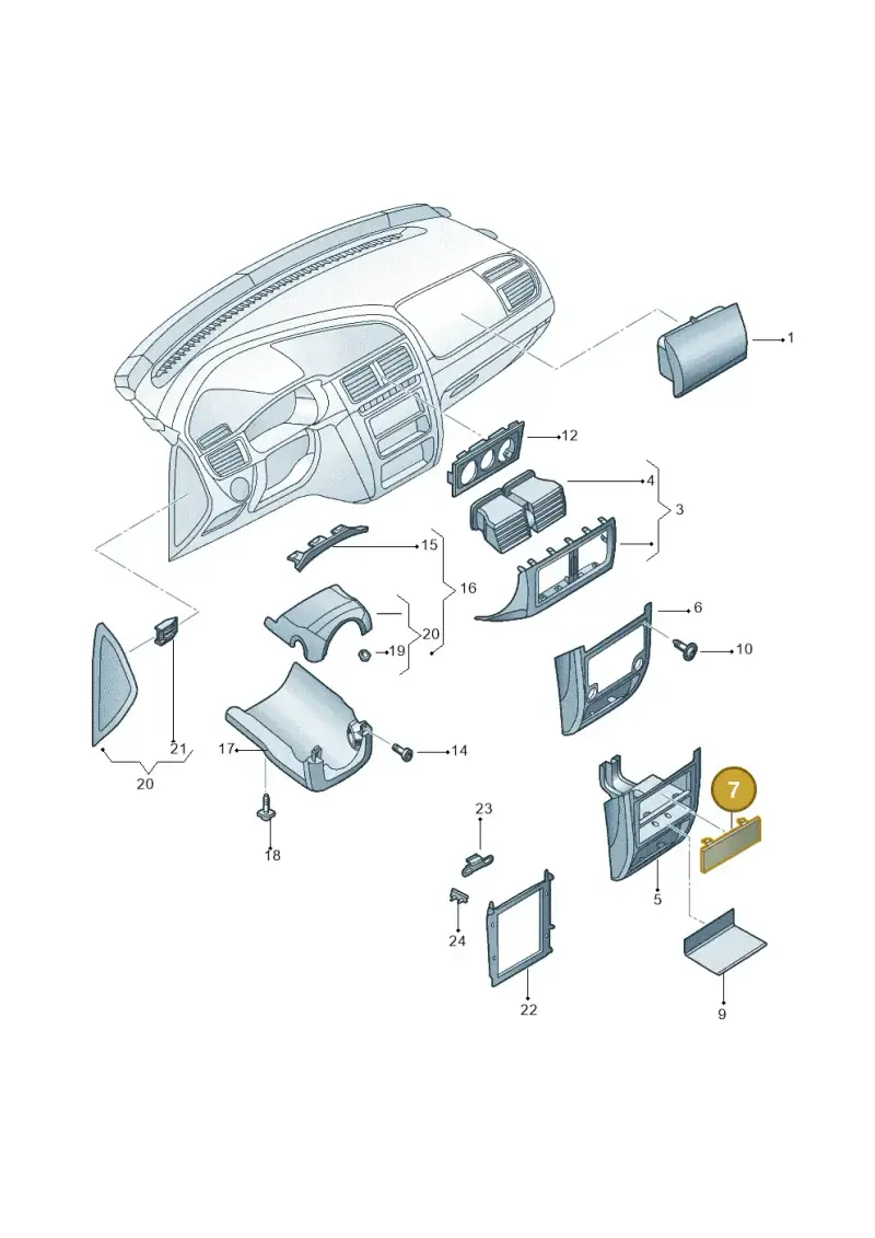 5Z0857231A1FR — Volkswagen Spacefox (2014-2019) diagram 799857100, position 7