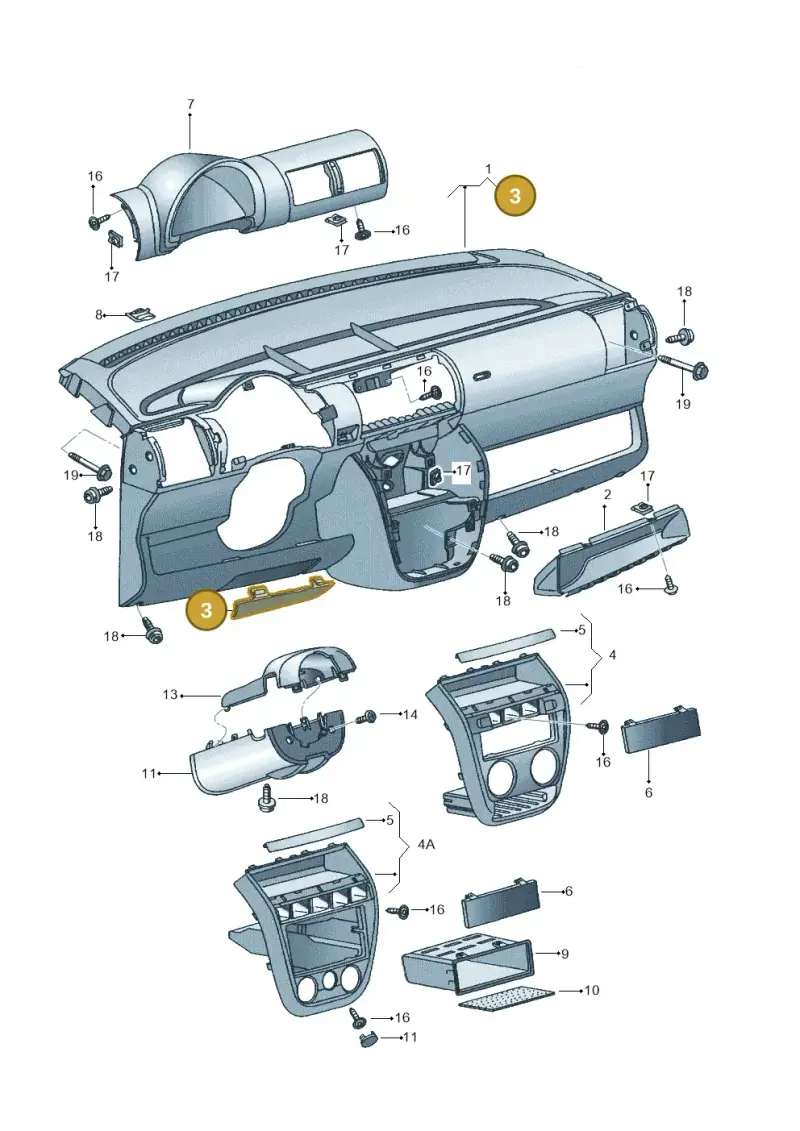 5Z0857968A71N — Volkswagen FOX                  M.05> (2005-) diagram 357857000, position 3