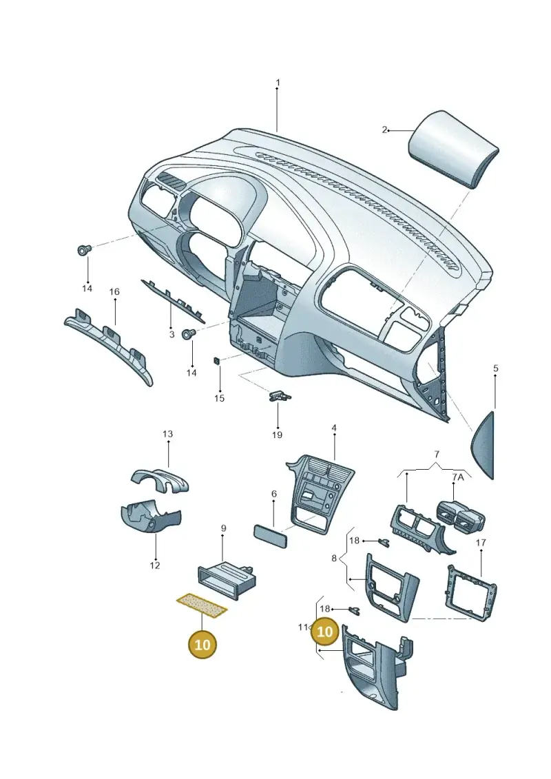5Z08581671NN — Volkswagen Crossfox (2009-2014) diagram 393857000, position 10