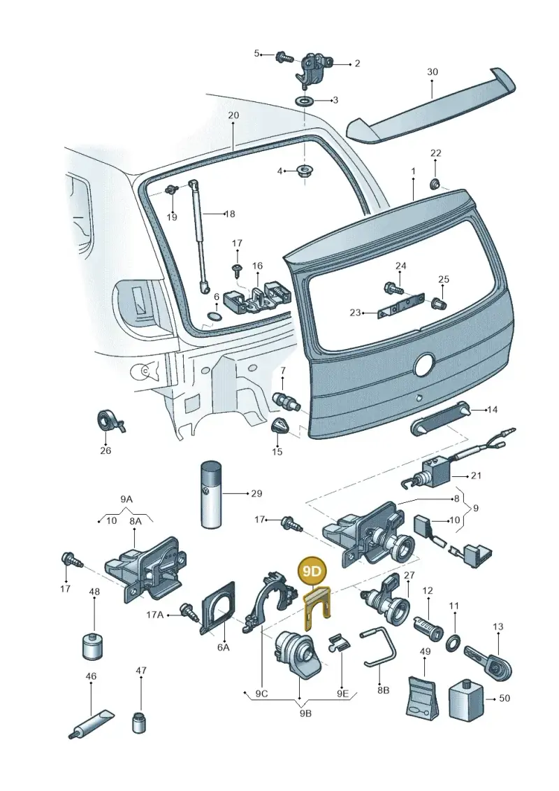 5Z6827799A — Volkswagen FOX                  M.05> (2005-) diagram 357827200, position 9D