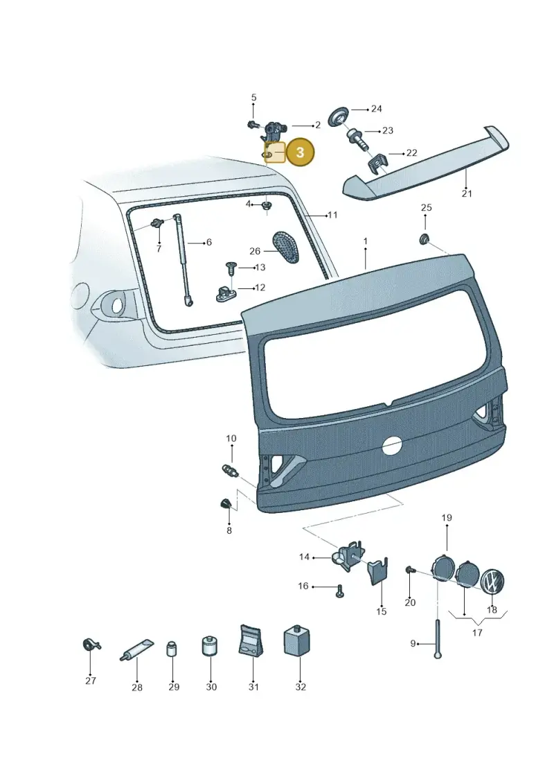 5Z6899005 — Volkswagen Crossfox (2014-2021) diagram 558827200, position 3